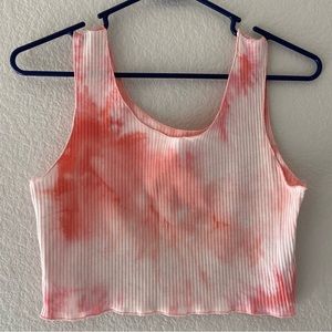 📍 ROMWE Crop Top Pink & White Tie Dye Size Small 4